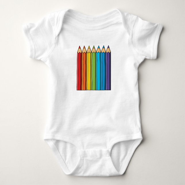 Regnbågsfärgpennor T Shirt (Framsida)