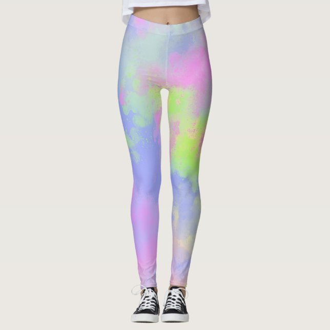 Regnbågsfärgplatta, effekt leggings (Framsida)