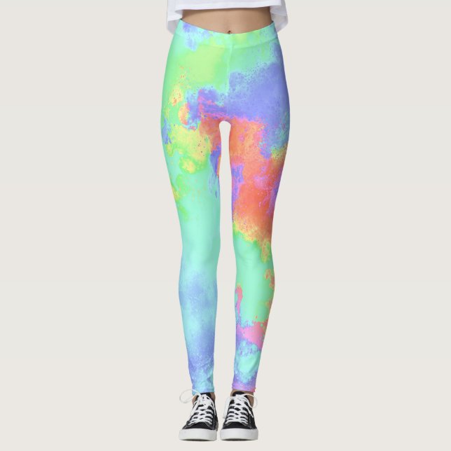 Regnbågsfärgplatta, effekt leggings (Framsida)