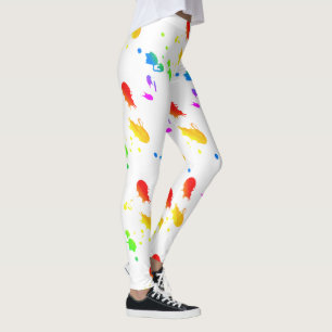 Regnbågsfärgstänk Leggings