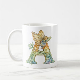 Regnbågsfée Initial 'A' Kaffemugg