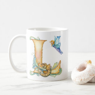 Regnbågsfée Initial 'L' Kaffemugg