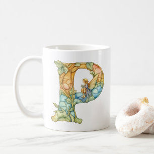Regnbågsfée Initial 'P' Kaffemugg