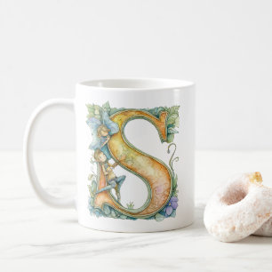 Regnbågsfée Initial 'S' Kaffemugg