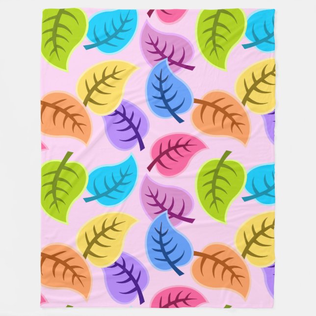 regnbågsfilt av löv fleecefilt (Framsidan)