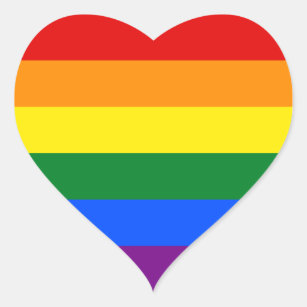Regnbågsfilter, Pride Hjärtformat Klistermärke