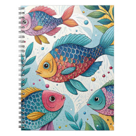 Regnbågsfisk i undervatten anteckningsbok