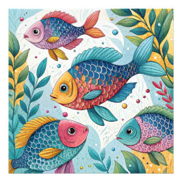 Regnbågsfisk i undervatten fototryck