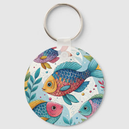 Regnbågsfisk i undervatten nyckelring