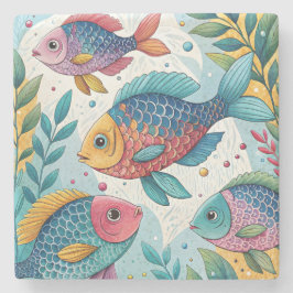 Regnbågsfisk i undervatten stenunderlägg