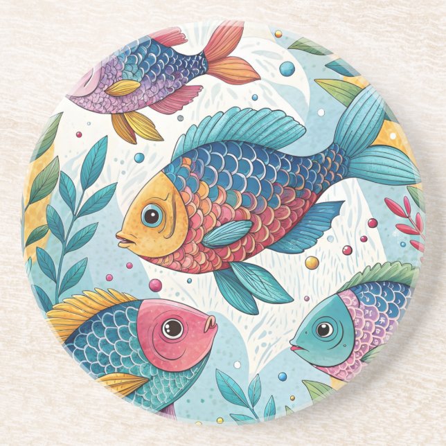 Regnbågsfisk i undervatten underlägg (Framsidan)