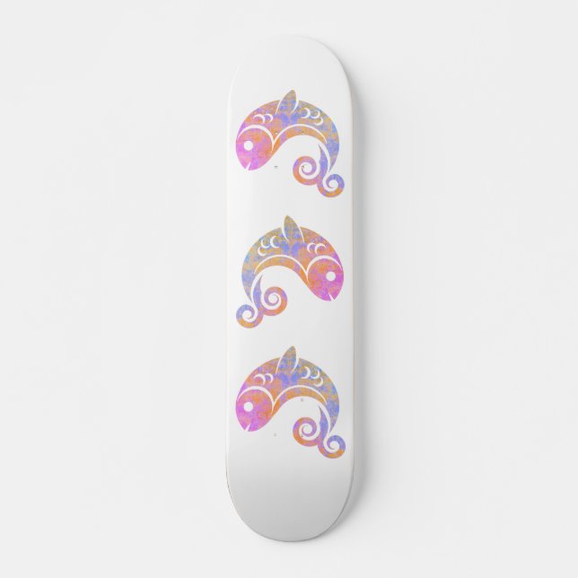 regnbågsfisk mini skateboard bräda 18,5 cm (Framsida)
