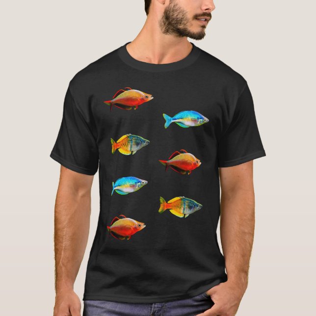 Regnbågsfisk Söt Design För Fiskälskare T Shirt (Framsida)