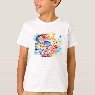 Regnbågsfisk Vattenfärg T-Shirt för Barn