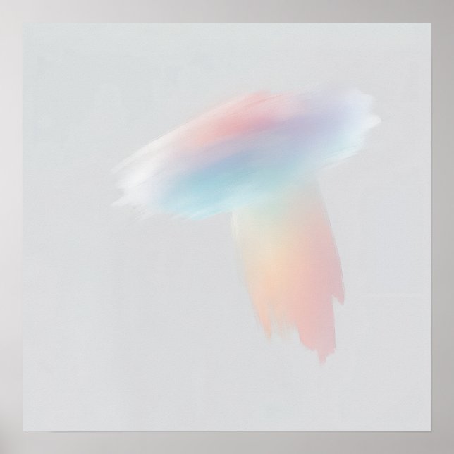 Regnbågsfjäderaffisch | Pastell Minimal Naturvägg Poster (Framsidan)