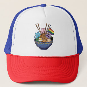 Regnbågsflagg Katter Ramen Anime Gay Pride Month L Keps