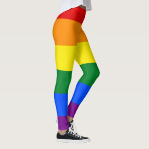 REGNBÅGSFLAGGA färger ränder + dina idéer Leggings