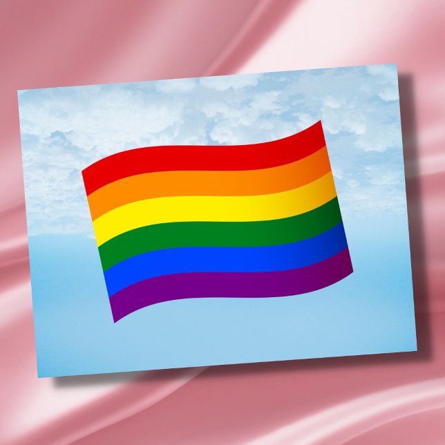 Regnbågsflagga Gay Pride HBT HBTQ kärlek är kärlek Vykort (Skapare uppladdad)