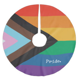 Regnbågsflagga - LGBTQIA - Personlig - Trädskört Julgransmatta Borstad Polyester