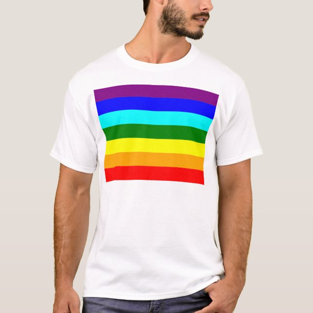 Regnbågsflagga Tee Shirt (Framsida)