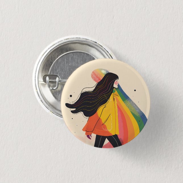 regnbågsflicka, Gay Lesbisk, pride Knapp (Framsida & baksida)