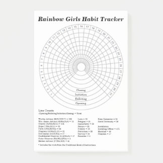 Regnbågsflickornas livsspårare post-it block