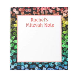 Regnbågsflickors Mitzvah-anteckningar Notisblock Anteckningsblock