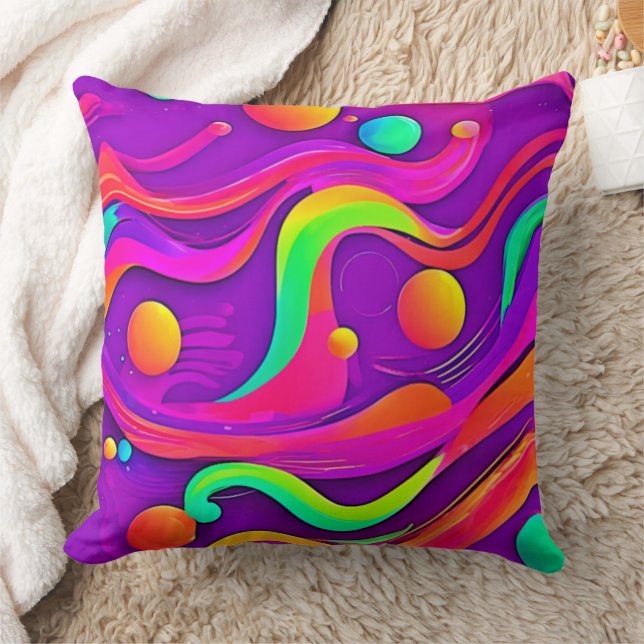 Regnbågsflöde: Roligt av Abstrakt Kudde (Filt)