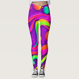 Regnbågsflöde: Roligt av Abstrakt Leggings