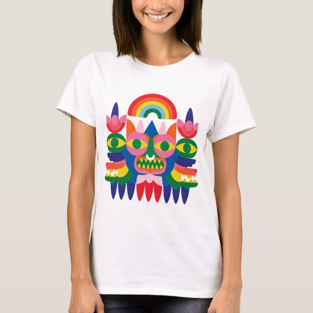Regnbågsfolk Mask Fasadkonst T Shirt (Framsida)
