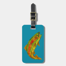 Regnbågsforell i Aspen Löv 5 Bagagebricka