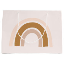 regnbågsformad presentväska i rosa neutralter på f