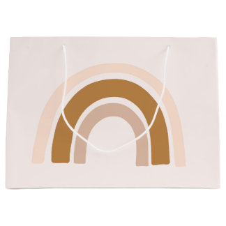 regnbågsformad presentväska i rosa neutralter på f