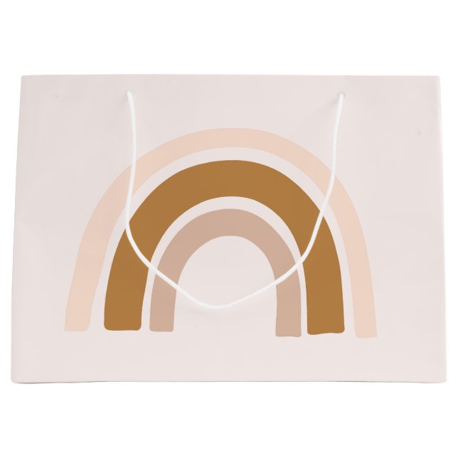 regnbågsformad presentväska i rosa neutralter på f (Framsidan)