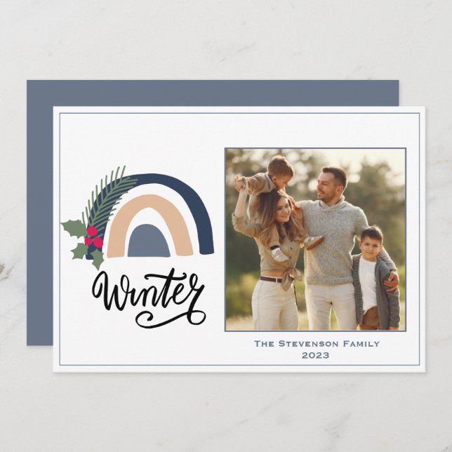 Regnbågsfoto Vinterkort för högtider Julkort (Fram/baksida)
