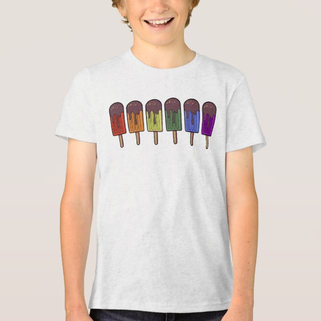 Regnbågsfrossen popparad t shirt (Framsida)