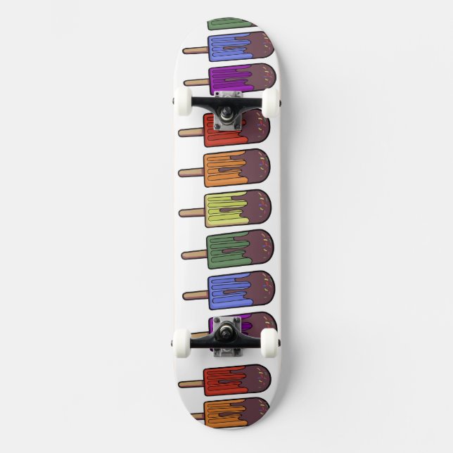 Regnbågsfrossenpopparad Mini Skateboard Bräda 18,5 Cm (Framsida)