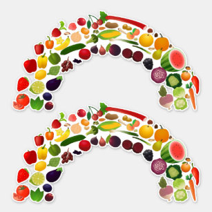 Regnbågsfrukt och grönsaker Stickers Klistermärken