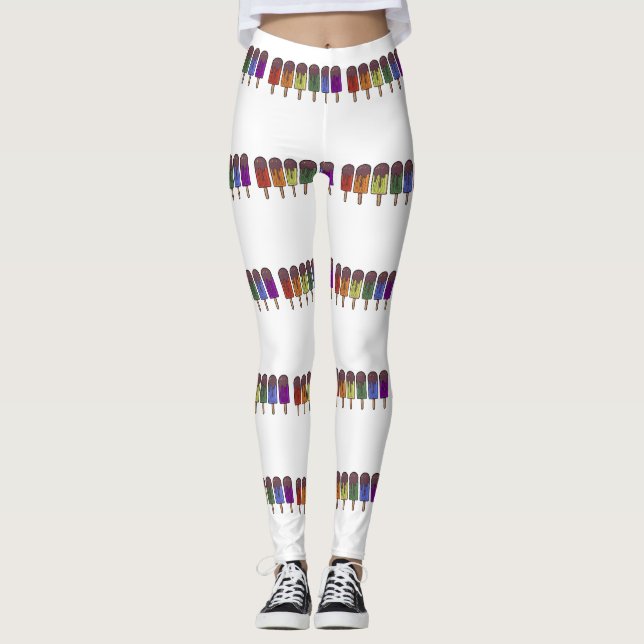 Regnbågsfryst Popp Parade Leggings (Framsida)