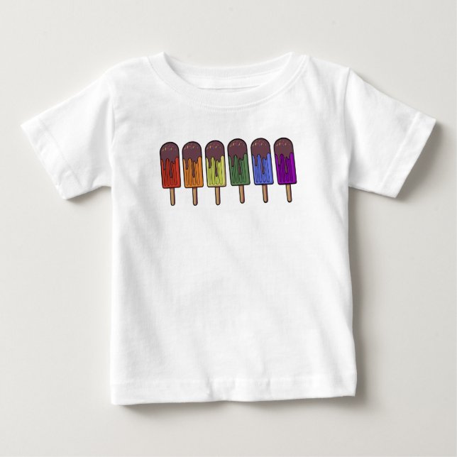 Regnbågsfryst Popp Parade T Shirt (Framsida)