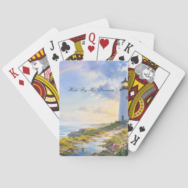 Regnbågsfyren Kustakvarell Casinokort (Baksidan)