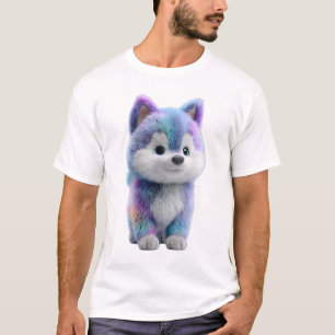 Regnbågsgalaxen Fluffig Pastell Vargunge Män T Shirt