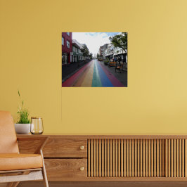Regnbågsgatan i Reykjavík Island Poster