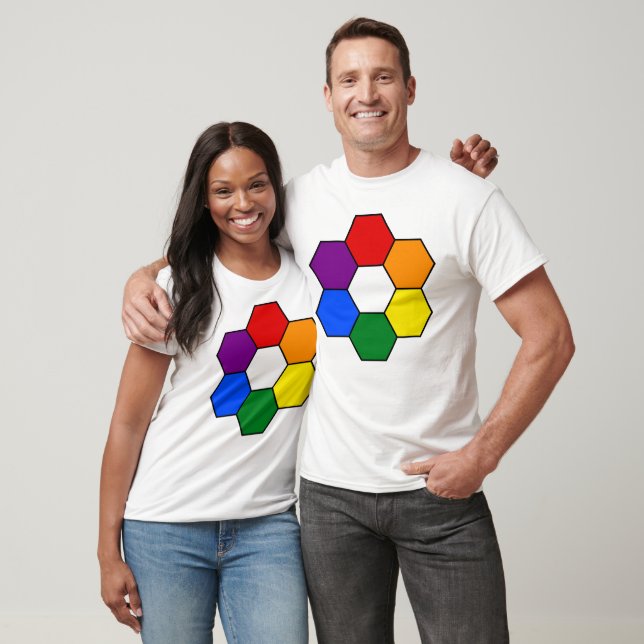 Regnbågsgeometrisk rhombus t shirt (Unisex)