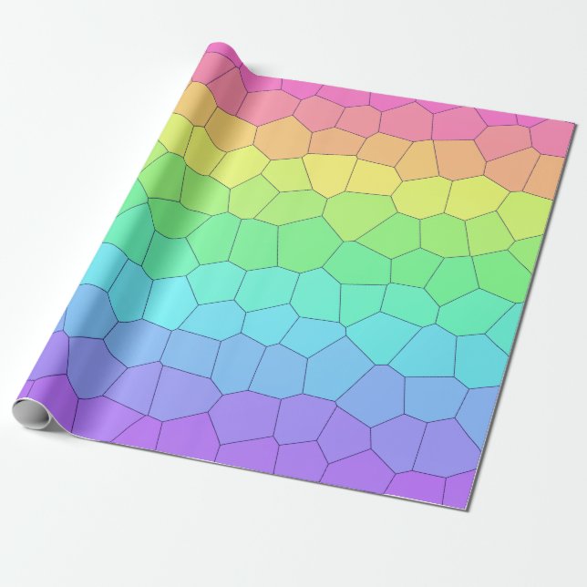 Regnbågsgeometriskt presentpapper (Utrullad)