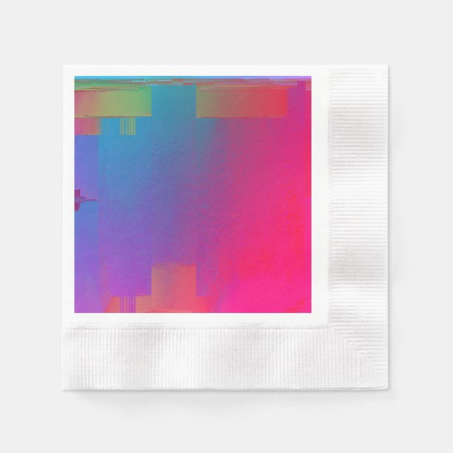 regnbågsglitch pappersservett (Framsidan)