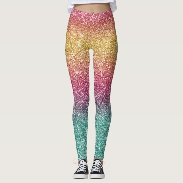 Regnbågsglitter  leggings (Framsida)