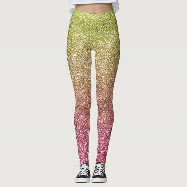 Regnbågsglitter  leggings (Framsida)