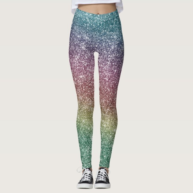 Regnbågsglitter  leggings (Framsida)