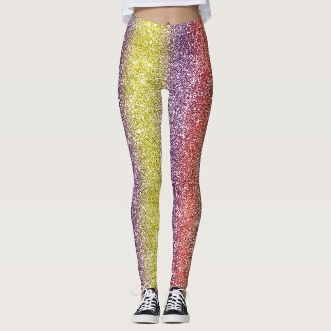Regnbågsglitter  leggings (Framsida)